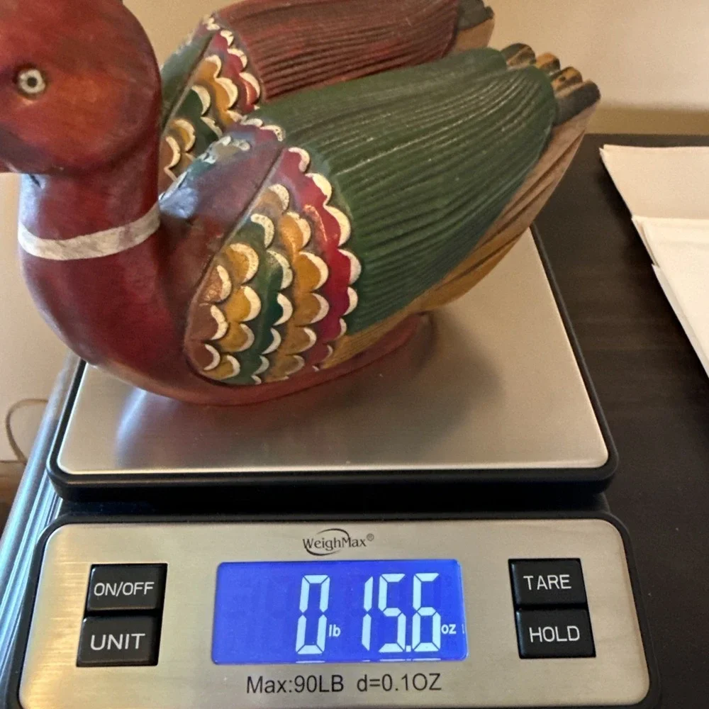 Vintage Decorative Wooden Duck Decoys. Mallard, Wood Duck Set of 2